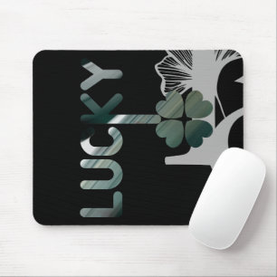 LUCKY Mousepad Trend Abstract Art Black Green