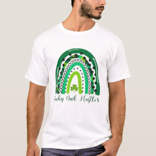Lucky Nail Hustler Rainbow Nail Tech Techniques Na T-Shirt