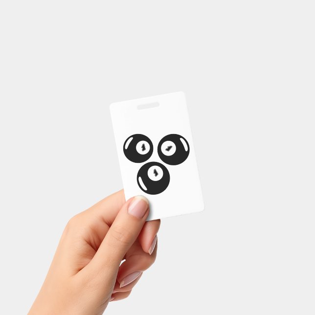 Lucky Number 111 Black Balls ID Badge (Handheld)