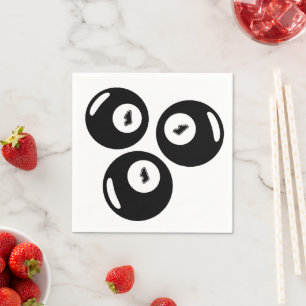 Lucky Number 111 Black Balls Napkin