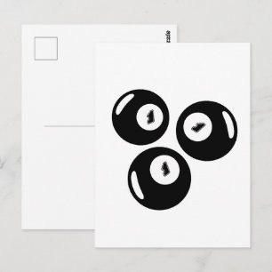 Lucky Number 111 Black Balls Postcard