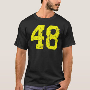 Lucky Number 48 Yellow Vintage Sports Player Fan J T-Shirt
