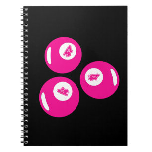 Lucky Number 4 Pink Balls Notebook