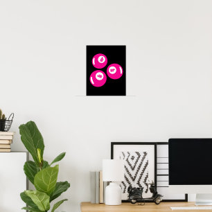 Lucky Number 4 Pink Balls Poster