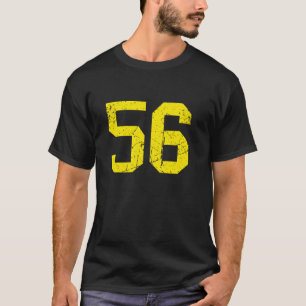 Lucky Number #56 Yellow Vintage Sports Player Fan T-Shirt