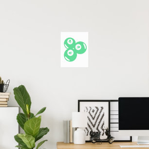 Lucky Number 9 Teal Balls Poster