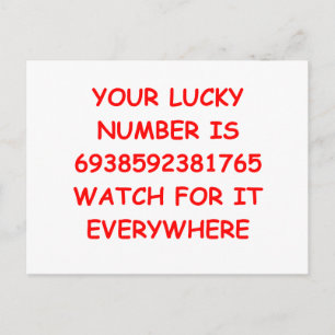 lucky number postcard