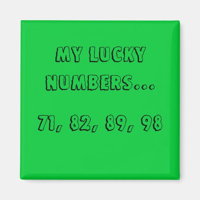 Lucky Numbers Magnet (Front)