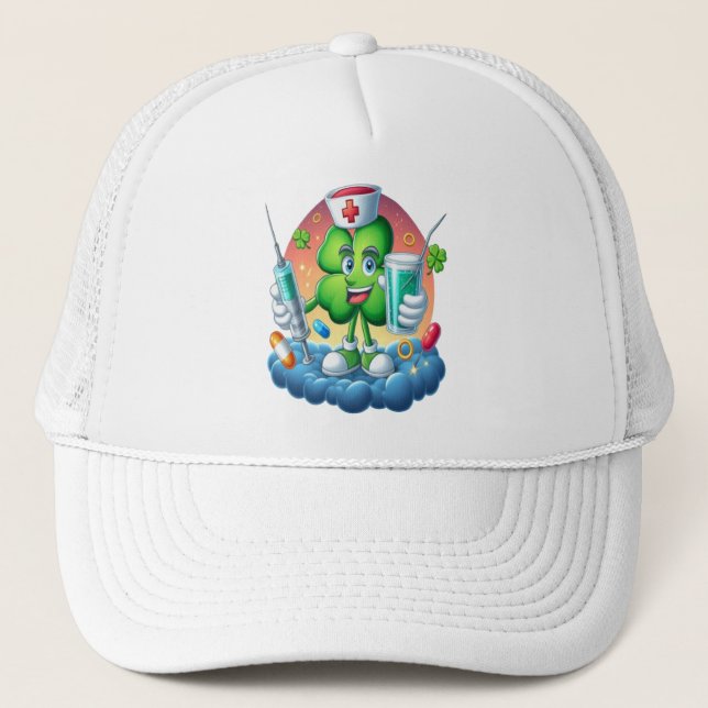 Lucky Nurse Green Shamrock Trucker Hat (Front)