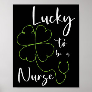 Lucky Nurse St Patricks Day Rn Nursing Student Iri Poster