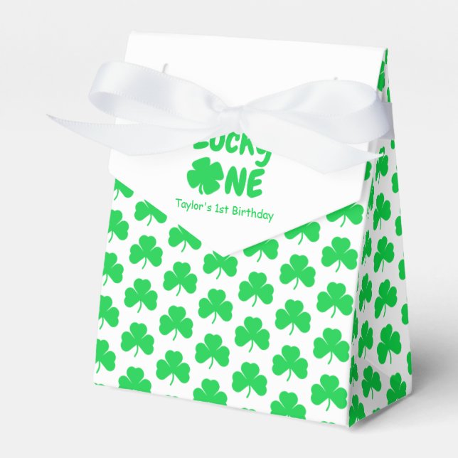 Lucky One 1st Birthday Favour Box (Front Side)