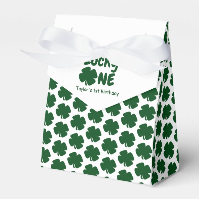 Lucky One 1st Birthday Favour Box (Front Side)