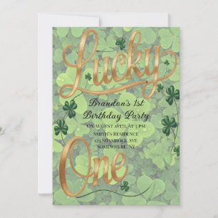 Lucky One 1st. Birthday Party  Invitation