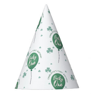 Lucky One 1st Birthday St Patricks Day Clover Party Hat