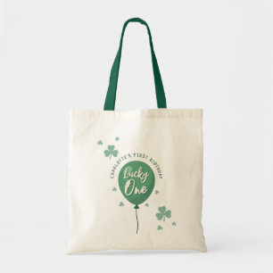 Lucky One 1st Birthday St Patricks Day Clover Tote Bag