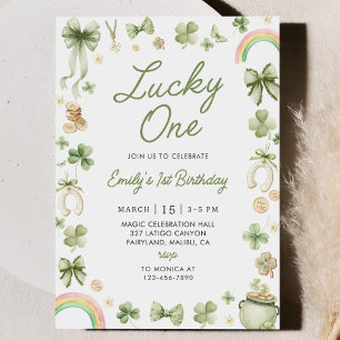 Lucky One 1st Birthday St Patrick's Day Invitation