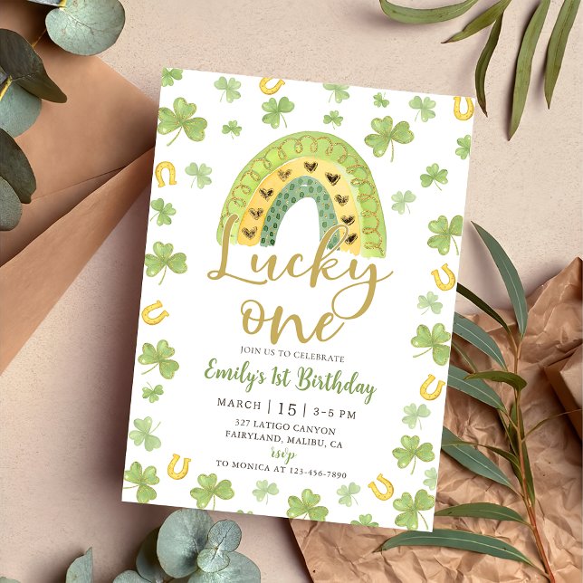 Lucky One 1st Birthday St Patrick's Day Invitation (Creator Uploaded)