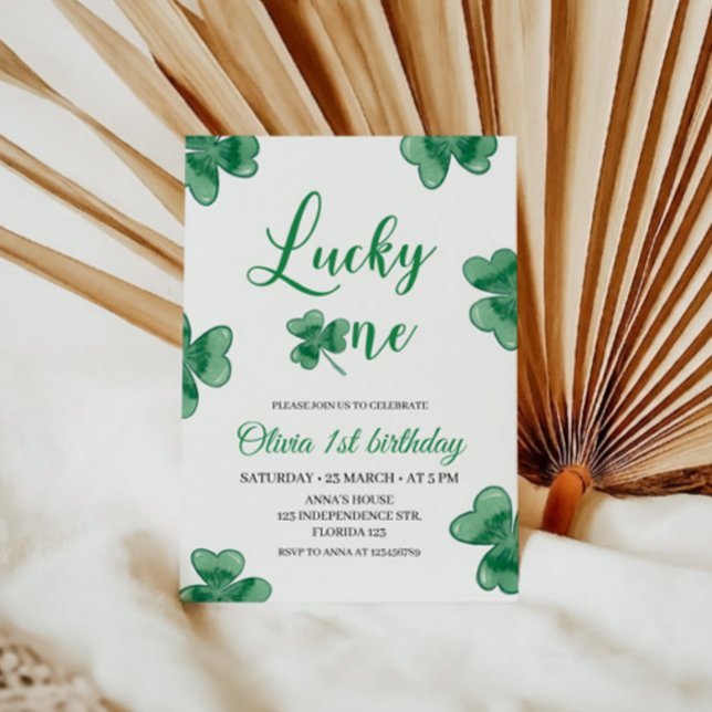 Lucky One Birthday Invitation, St. Patricks Themed Invitation (Creator Uploaded)