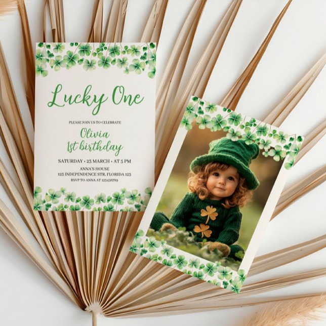 Lucky One Birthday Invitation, St. Patricks Themed Invitation (Creator Uploaded)