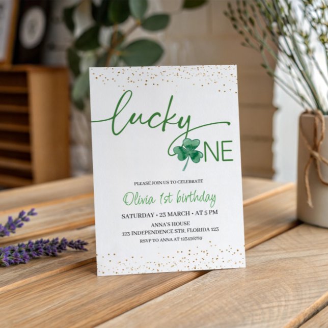 Lucky One Birthday Invitation, St. Patricks Themed Invitation (Creator Uploaded)