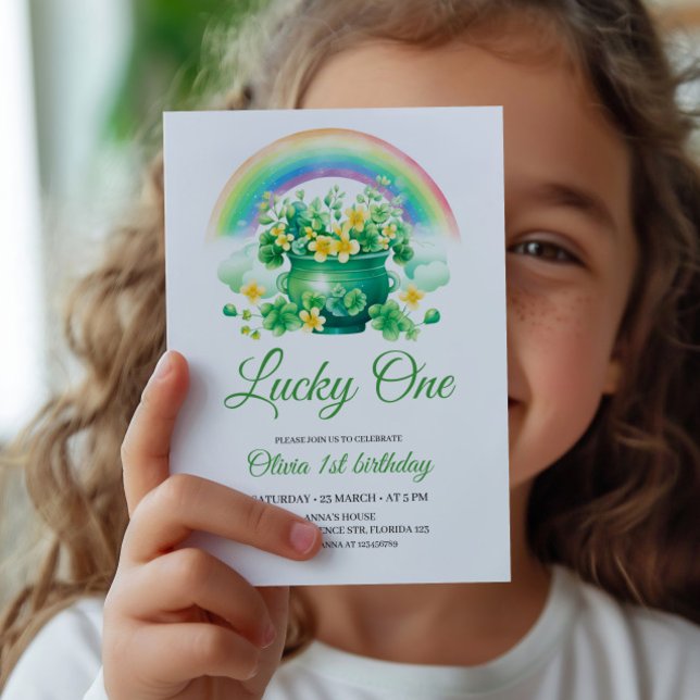 Lucky One Birthday Invitation, St. Patricks Themed Invitation (Creator Uploaded)