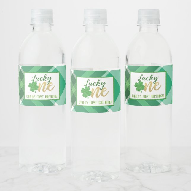 Lucky One Birthday Water Bottle Label - Custom (Bottles)