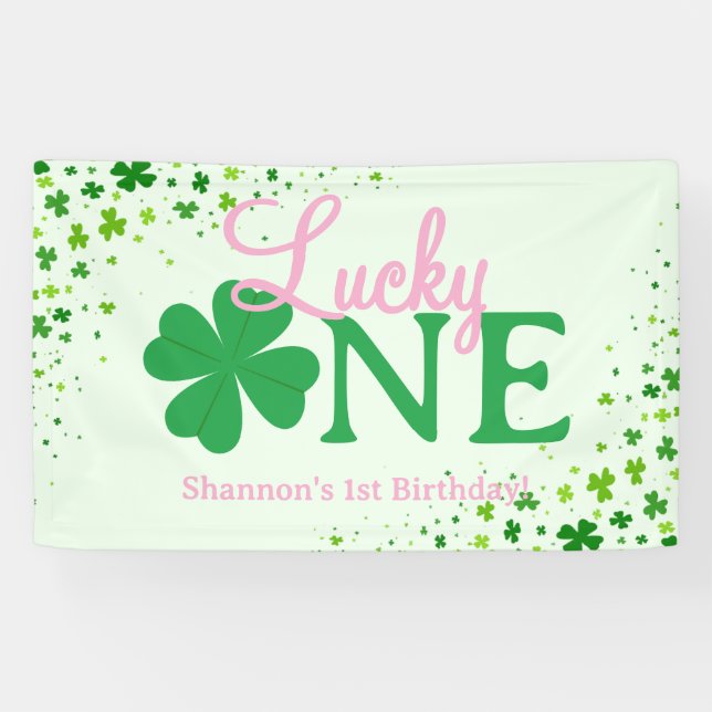 Lucky One First 1st Birthday Party Banner (Horizontal)