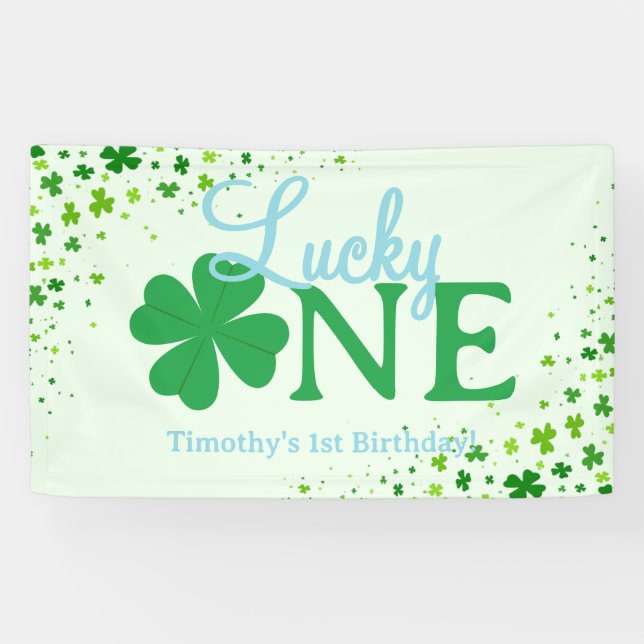 Lucky One First 1st Birthday Party Banner (Horizontal)