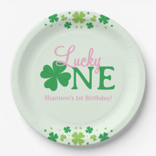 Lucky One First 1st Birthday Party Paper Plate
