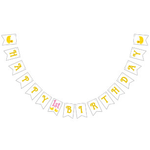 Lucky One Happy First Birthday Bunting