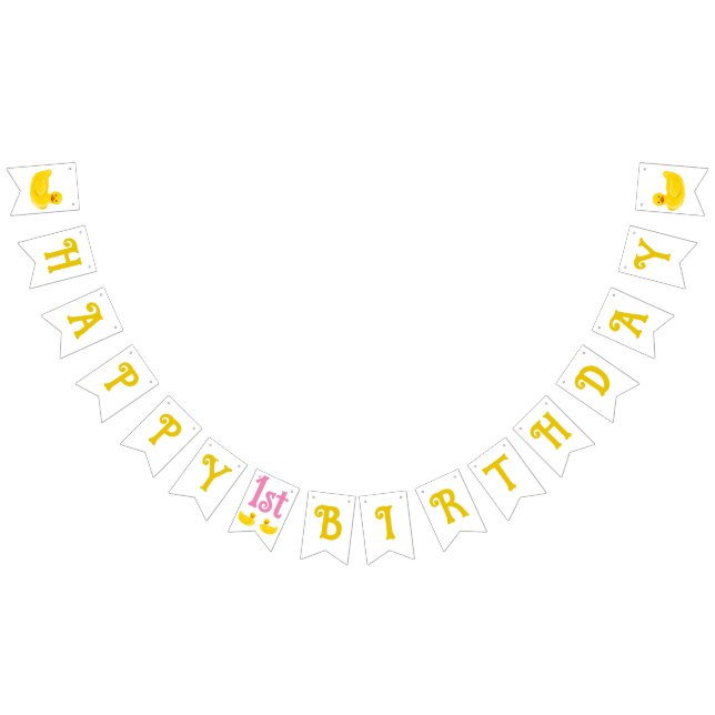 Lucky One Happy First Birthday Bunting (All)
