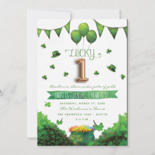 Lucky One Patrick's Day Birthday Party Invitations