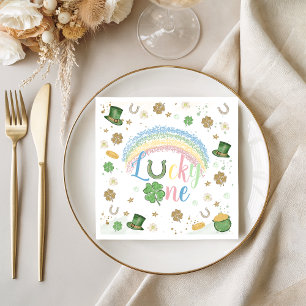 Lucky One Rainbow Birthday Napkins