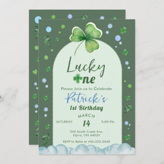 Lucky One St Patrick Boy Birthday Invitation