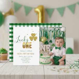 Lucky ONE St Patrick’s Day 1st Birthday photo Invitation