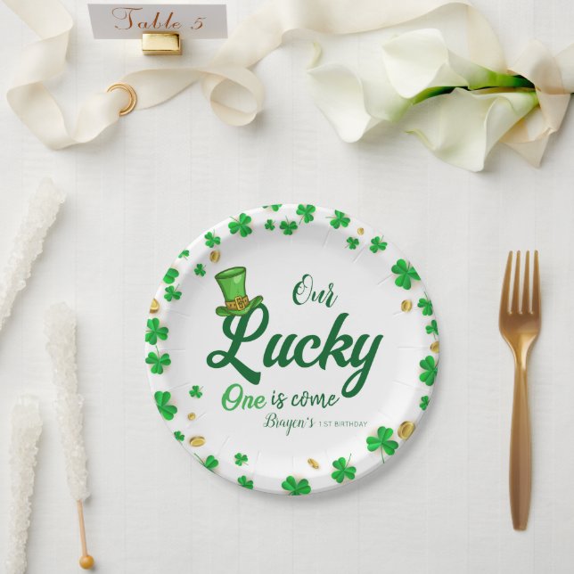 Lucky One – St. Patrick’s Day First Birthday  Paper Plate (Wedding)