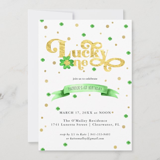 Lucky One | St. Patrick's Day 1st Birthday (Front)