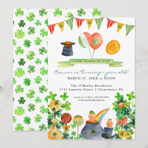 Lucky One   St. Patrick's Day 1st Birthday Invitation