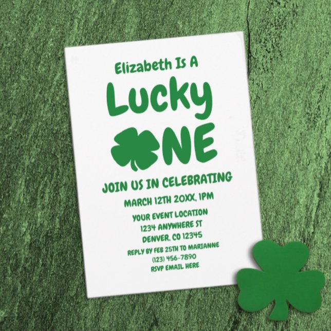 Lucky One St Patrick's Day 1st Birthday Invitation (Creator Uploaded)