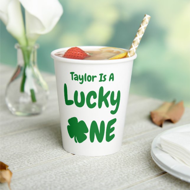 Lucky One St Patrick's Day 1st Birthday Paper Cups (Insitu)