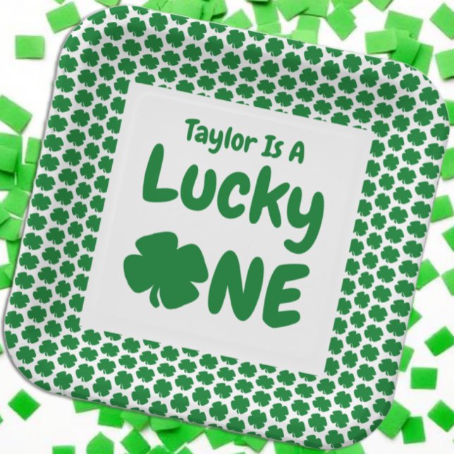 Lucky One St Patrick's Day 1st Birthday Paper Plate (Creator Uploaded)