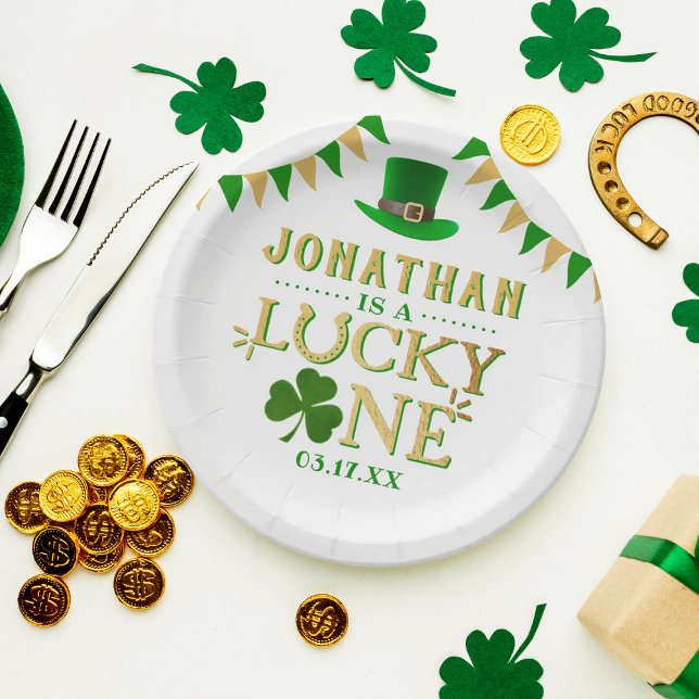 Lucky One St. Patrick's Day 1st Birthday Paper Plate (Creator Uploaded)