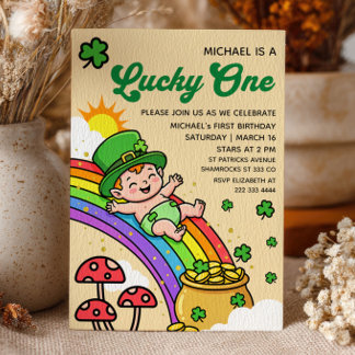 Lucky One St.Patrick's Day 1st Birthday Party  Invitation