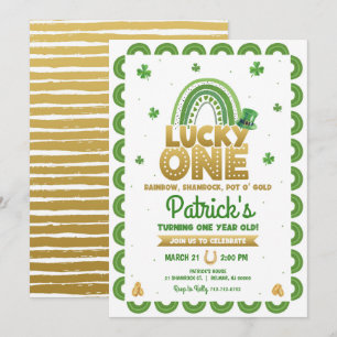 Lucky One St. Patrick's Day First Birthday Invitation