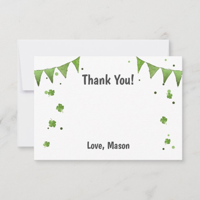 Lucky One St Patrick's Day Thank You Card Clover (Front)