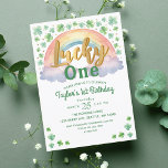 Lucky One St Patricks Kids 1st Birthday Invitation<br><div class="desc">Celebrate your kid's special day with this Lucky One St Patrick Kids Birthday design. This Design features a rainbow and shamrocks The reverse is a pattern of shamrocks. The cover photo has been designed using resources from Freepik.com.</div>