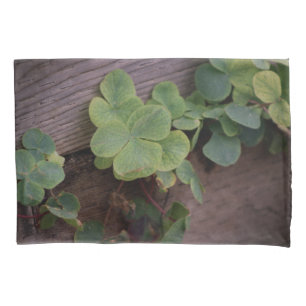 Lucky or Determined? Saint Patricks Day Shamrocks Pillowcase