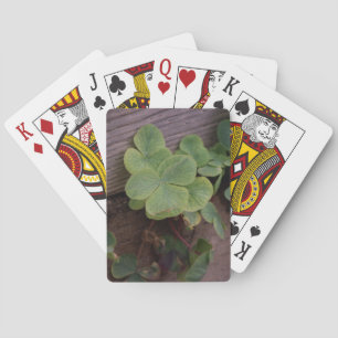 Lucky or Determined? Saint Patricks Day Shamrocks Playing Cards