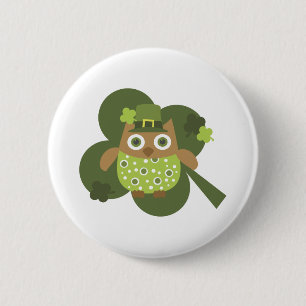 Lucky Owl 6 Cm Round Badge