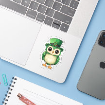 Lucky Owl St. Patrick’s Day Sticker